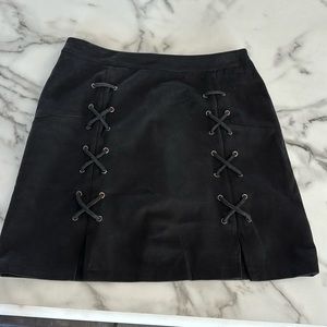 Faux Suede Black Skirt